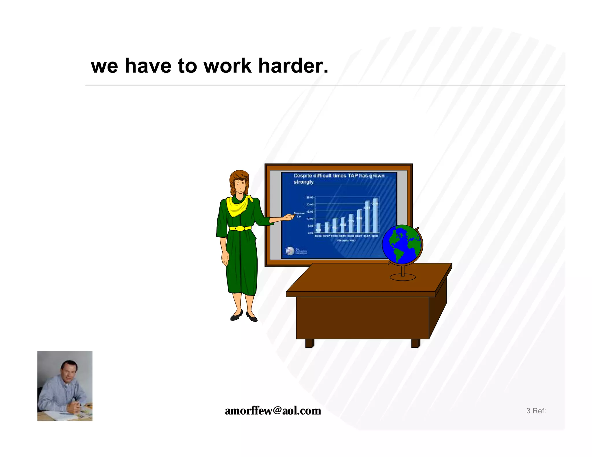 we have to work harder.




            amorffew@aol.com   3 Ref:
 