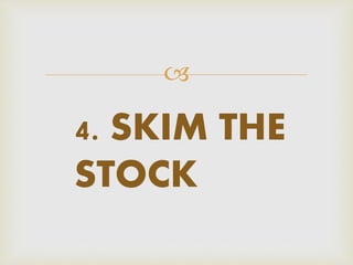 Preparing stock, soups and sauces