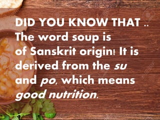 Preparing stock, soups and sauces