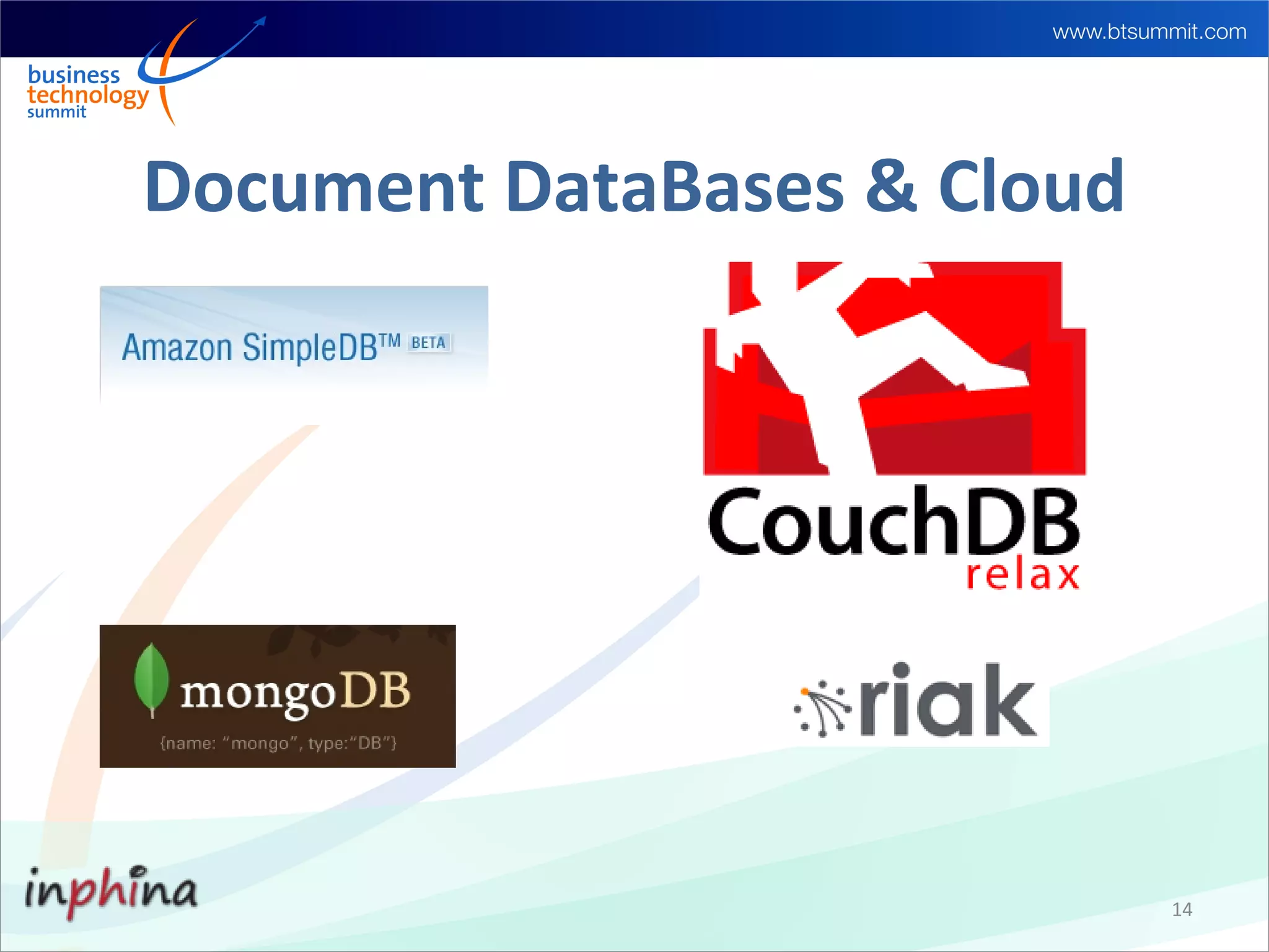 Document DataBases & Cloud




                             14
 