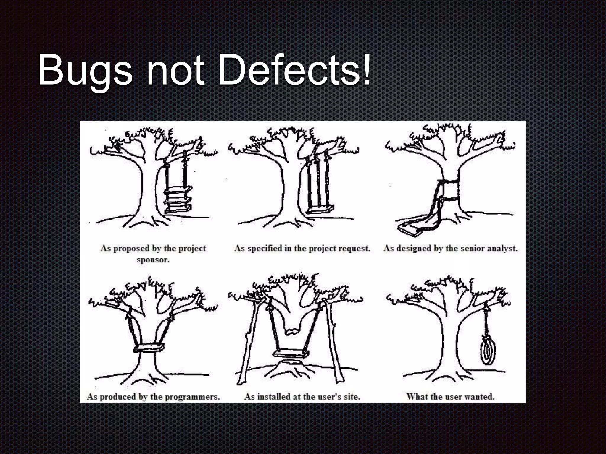 Bugs not Defects! 