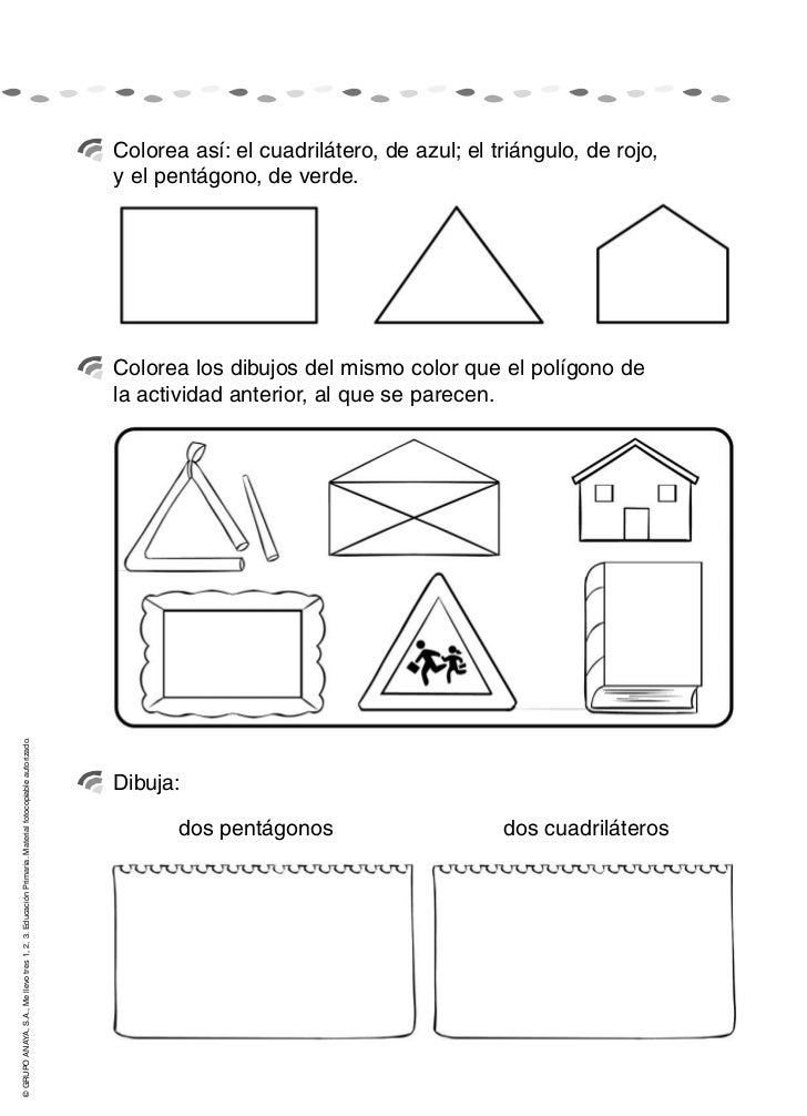 Resultado de imagen de ficha de poligonos para 2º de primaria