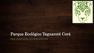 Parque Ecológico Yaguareté Corá
PRE PARTIDOS ALTERNATIVOS
 