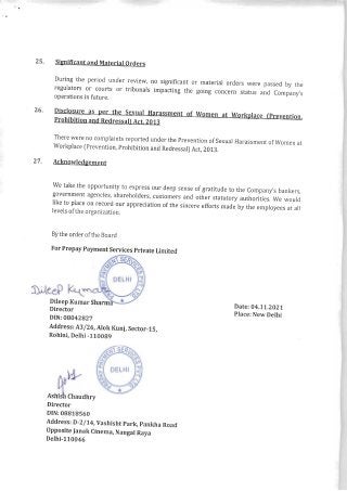 Prepay Payment Services  Board Report