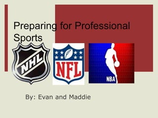 Preparing for Professional Sports By: Evan and Maddie 