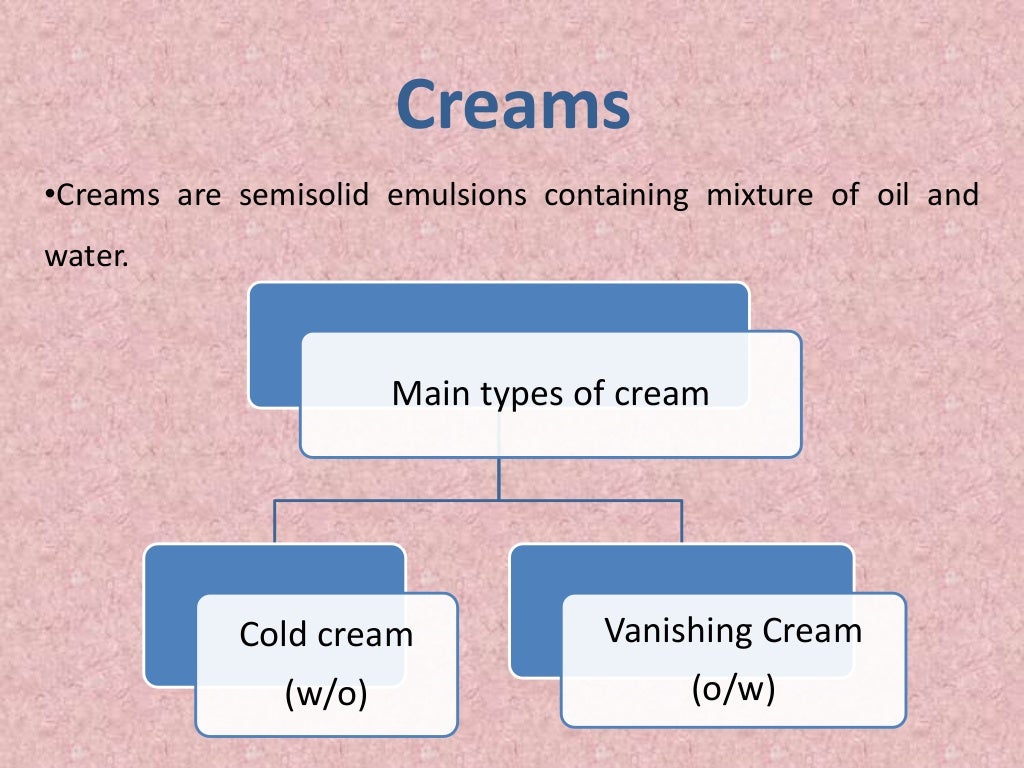 Preperation of vanishing creams