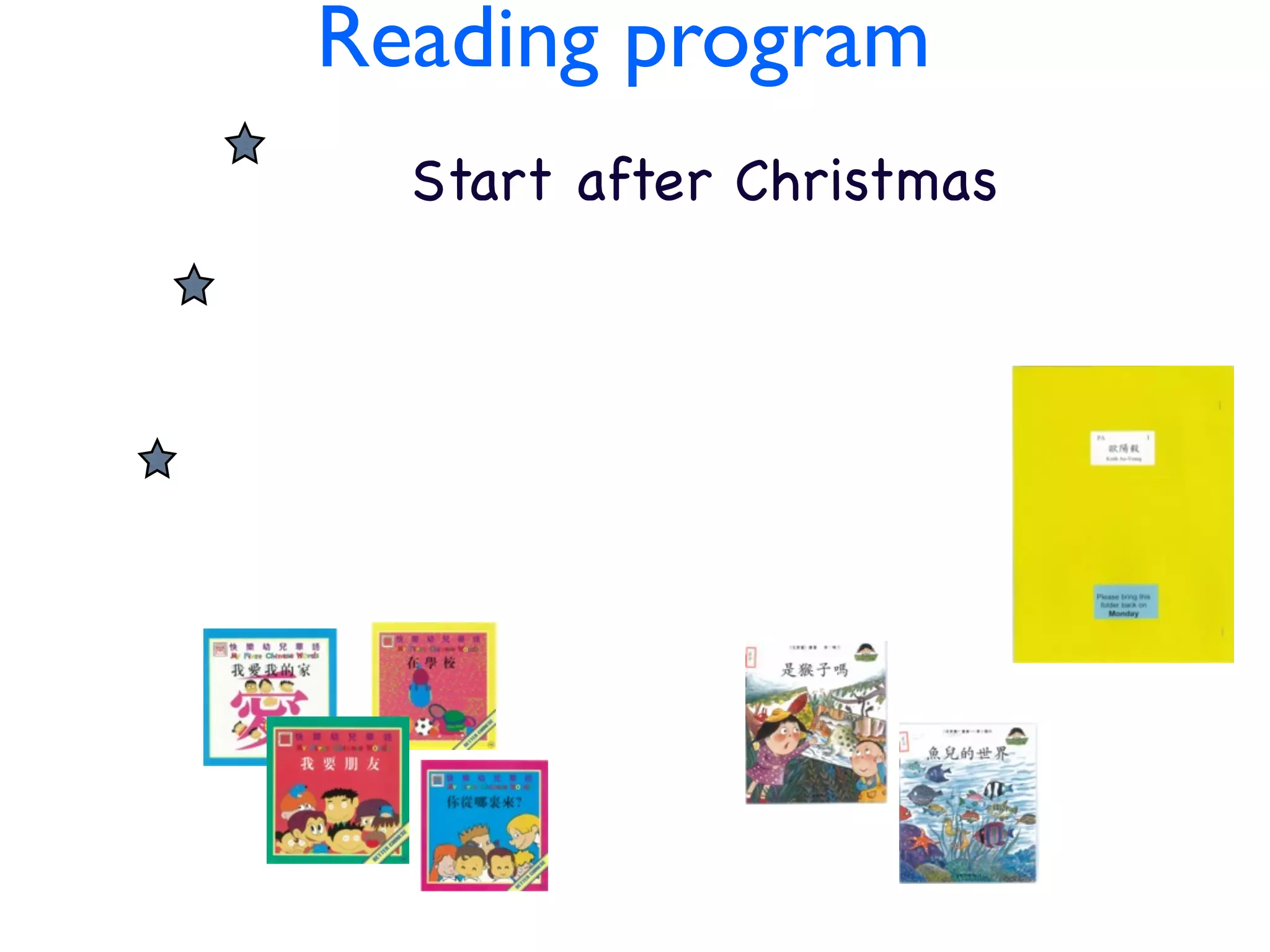 CHIN Reading program ESE
PROGRAM after Christmas
       Start
 