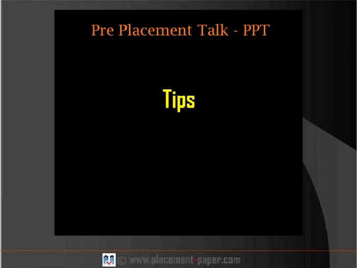 Pre Placement Talk
