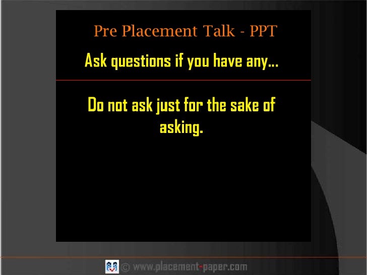Pre Placement Talk