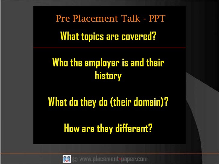 Pre Placement Talk