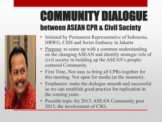 Civil Society Enaggement with the SG of ASEAN, the ASEAN Secretariat ...