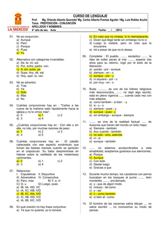 Preposicion Conjuncion