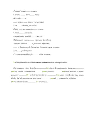 Preposições exercícos práticos