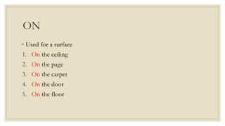 power point presentation about preposition | PPTX