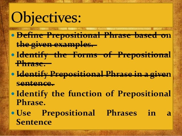 Prepositional Phrase (With Preliminary Activity: The Singing Bee)