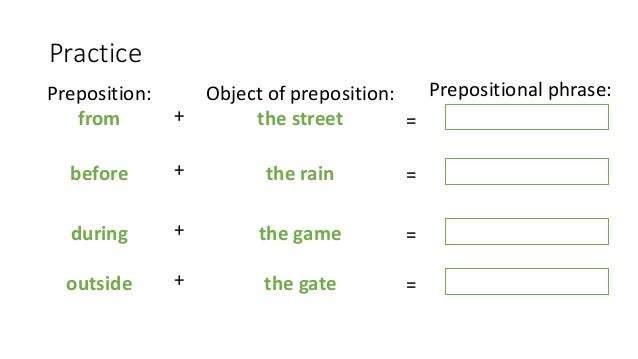 Prepositional Phrases