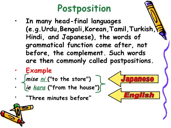 Preposition and prepositional phrases