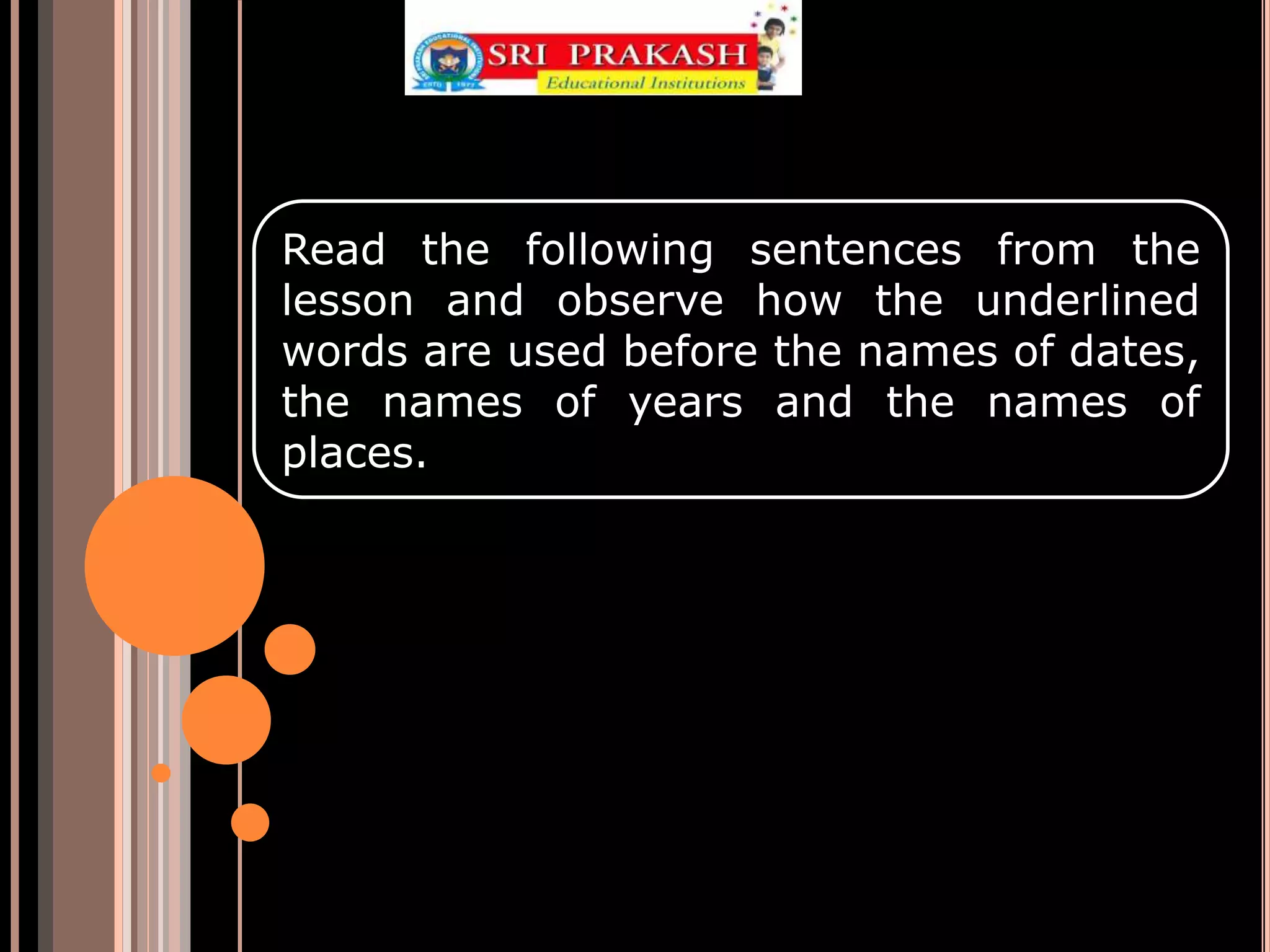 Preposition of time and place | PPTX