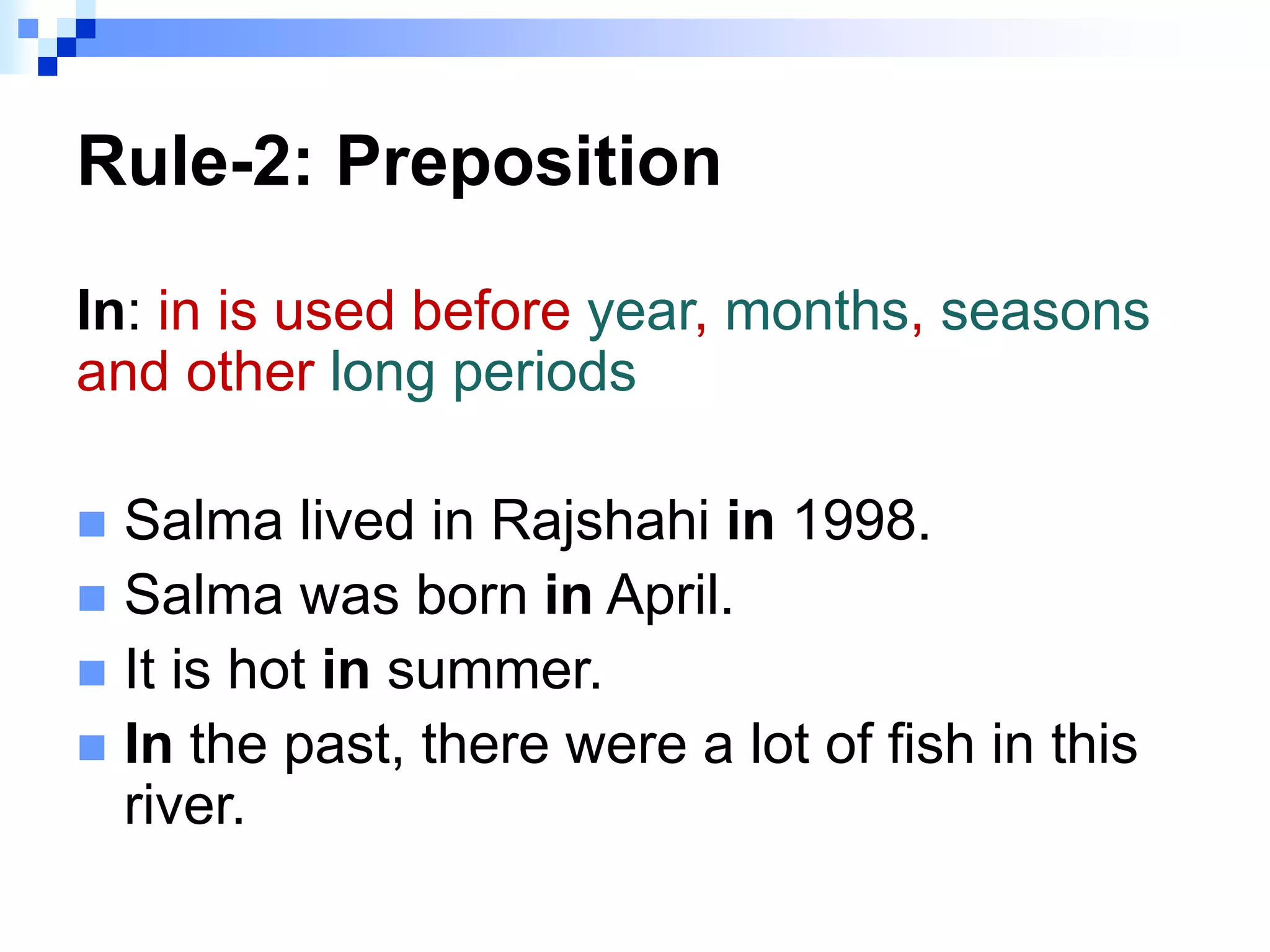 Rules of Preposition | PPT