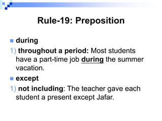 Rules of Preposition | PPT