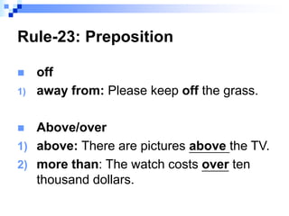 Off Preposition Examples Rules of Preposition | PPT
