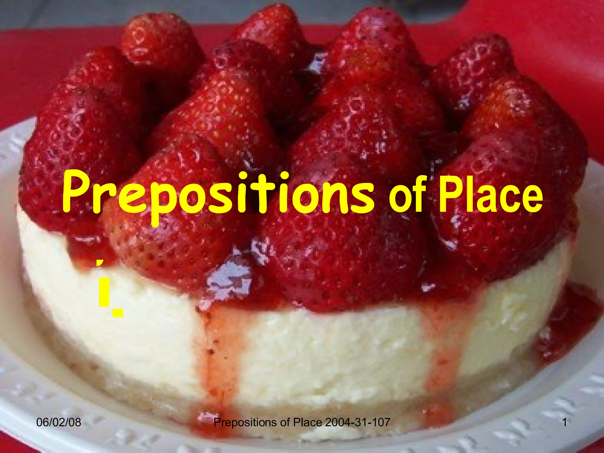 Prepositions Of Place | PPT