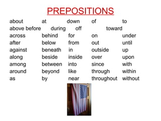 Prepositions and prepositional phrases | PPT
