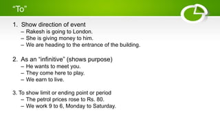 Using To Prepositions with solved examples | PPTX