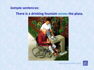 www.jroozreview.com
Sample sentences:
There is a drinking fountain across the plaza.
 