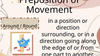 Around Through Comprehensive Guide to Prepositions of Movement in English Grammar | PPTX