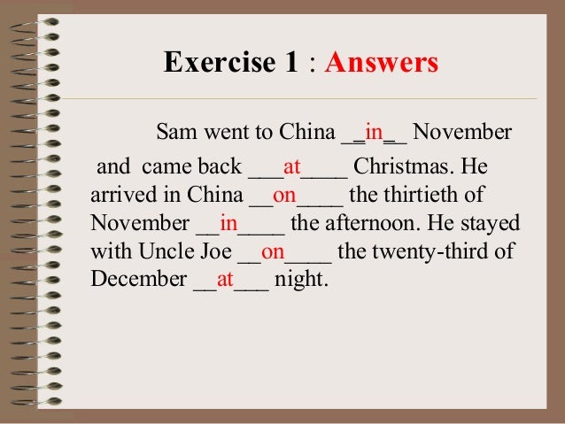 Number Names Worksheets days of the week exercises : unit : 6 Days of the week and Prepositions of Time