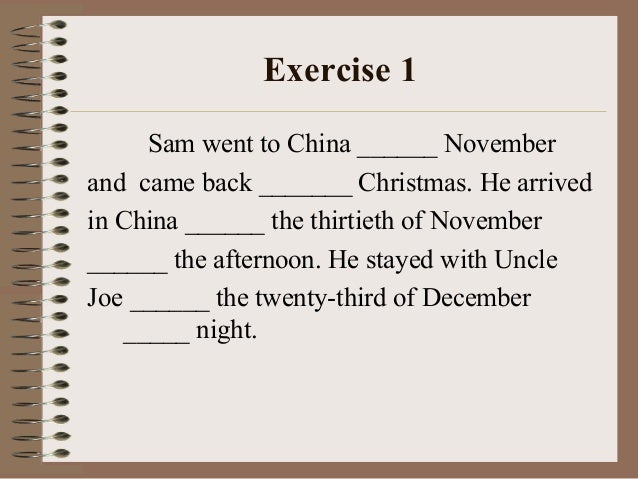 Number Names Worksheets days of the week exercises : unit : 6 Days of the week and Prepositions of Time