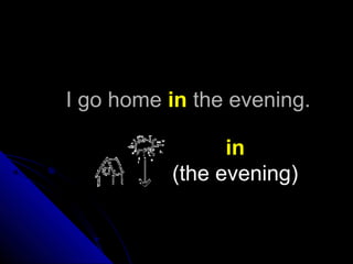 I go homeI go home inin the evening.the evening.
in
(the evening)
 
