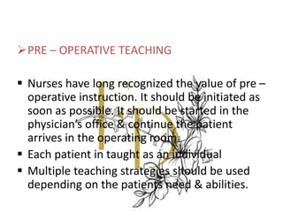 Pre & post operative nursing care | PPTX