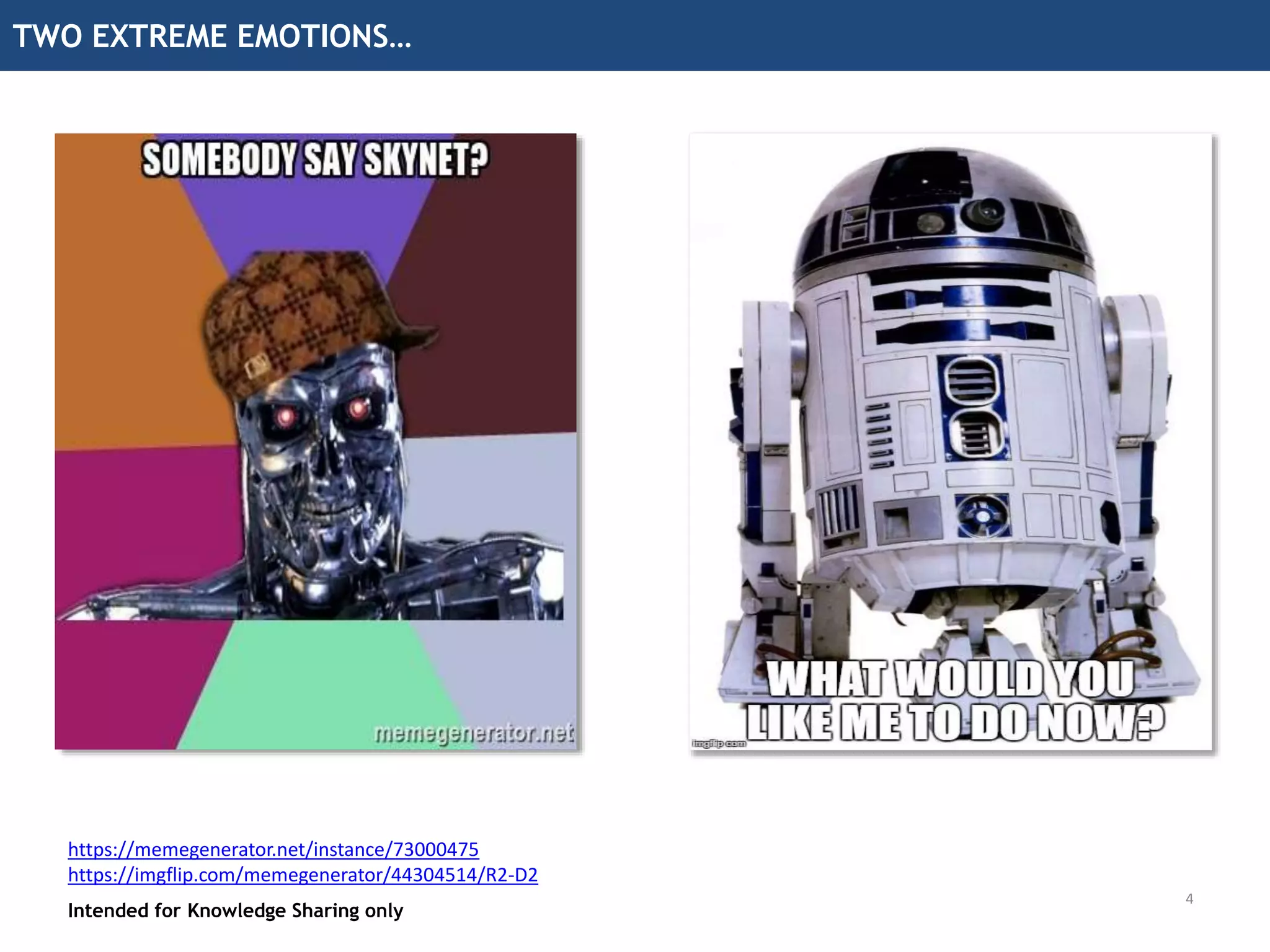 Intended for Knowledge Sharing only
Quick recap of what it is
Intended for Knowledge Sharing only
https://memegenerator.net/instance/73000475
https://imgflip.com/memegenerator/44304514/R2-D2
TWO EXTREME EMOTIONS…
4
 