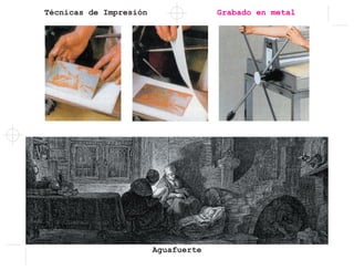 Técnicas de Impresión Grabado en metal
Aguafuerte
 