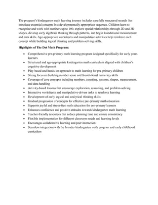 Math Learning for Pre Primary Children Made Simple and Engaging | PDF