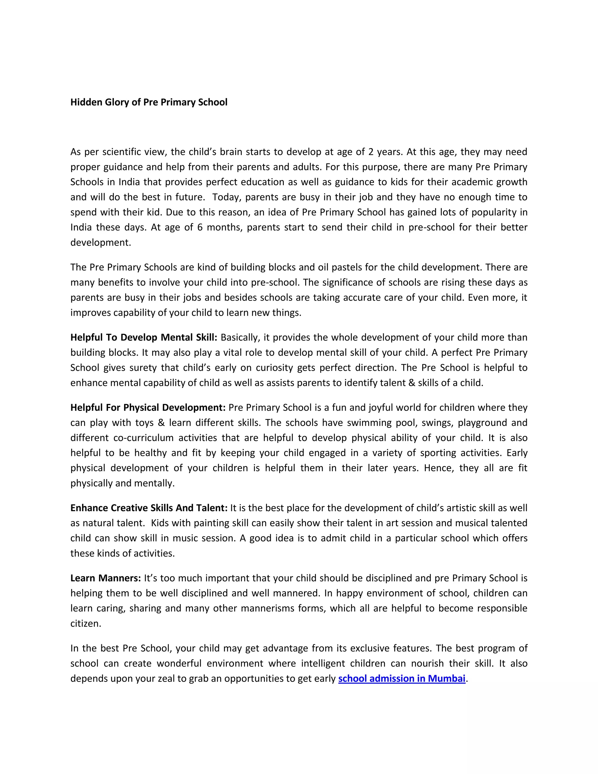 Pre Primary School India PDF pre-primary-school-india-pdf