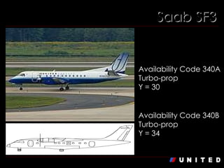 Saab SF3 Saab SF3 Availability Code 340A Turbo-prop Y = 30 Saab SF3 Availability Code 340B Turbo-prop Y = 34 