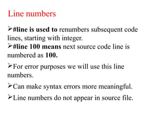 Decoding Line Number Preprocessors | PPT