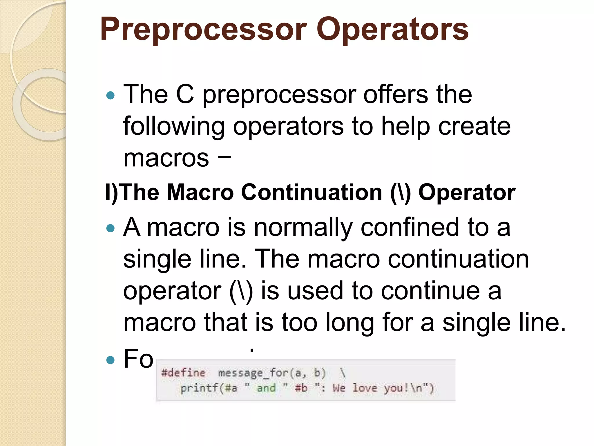 Preprocessor directives in c language | PPTX