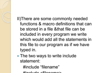 Preprocessor directives in c language | PPTX