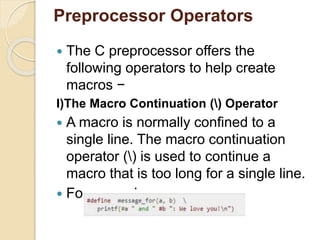 Preprocessor directives in c language | PPT