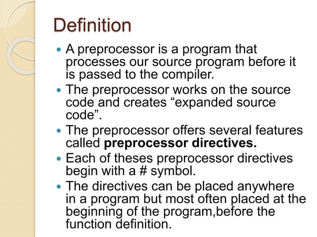 Preprocessor directives in c language | PPTX