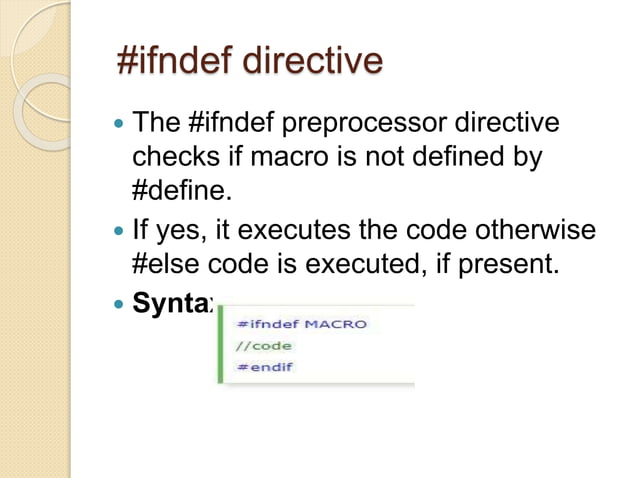 Preprocessor directives in c language | PPTX