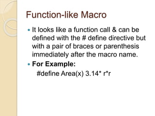 Preprocessor directives in c language | PPT