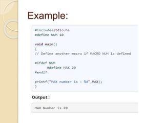 Preprocessor directives in c language | PPT