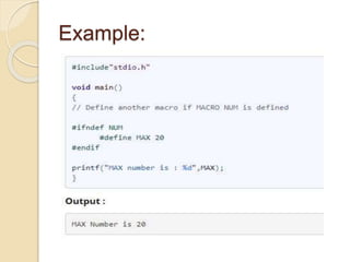 Preprocessor directives in c language | PPT