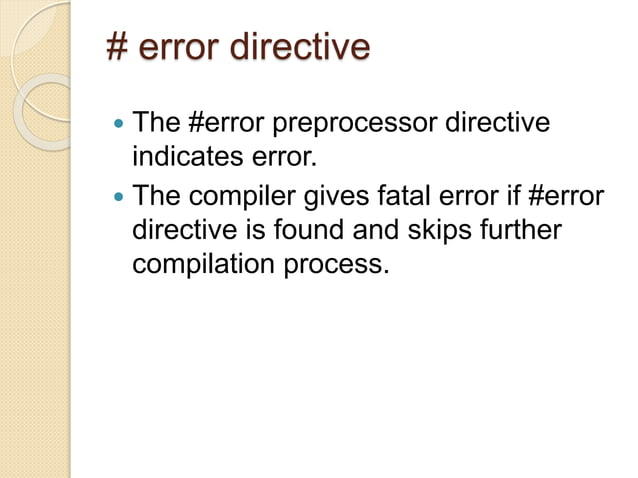 Preprocessor directives in c language