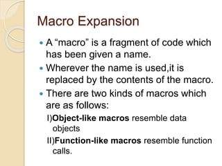 Preprocessor directives in c language | PPT